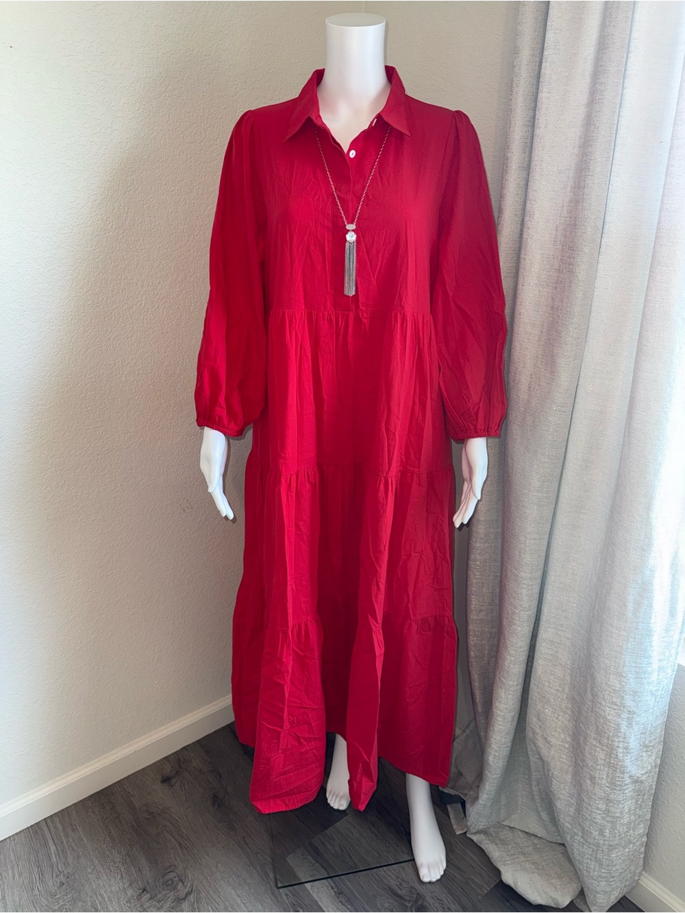 Tuckernuck Red Pomander Place Tiered Maxi Dress – Size Large